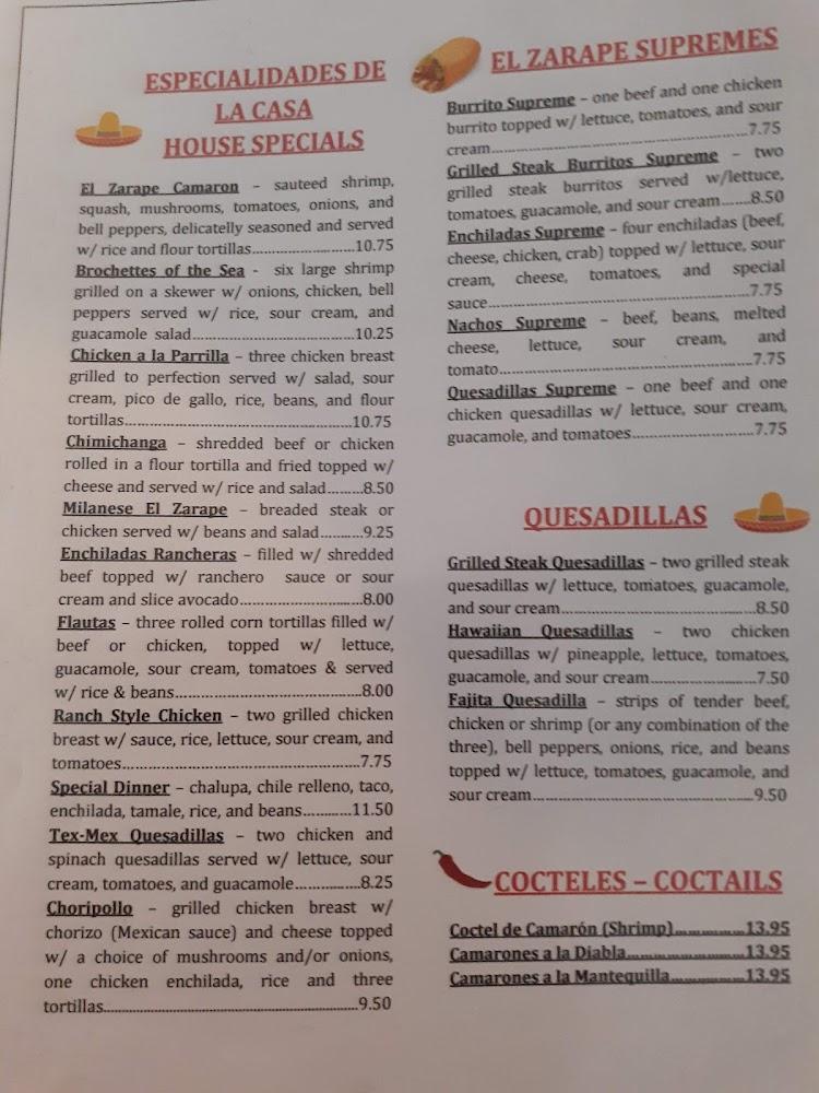 El Zarape Menu image 2